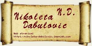 Nikoleta Dabulović vizit kartica